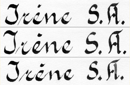«Irène S.A., drei Titel»